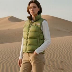 The North Face Women’s 700 Goose Down Insulated Nylon Puffer Vest Green XS